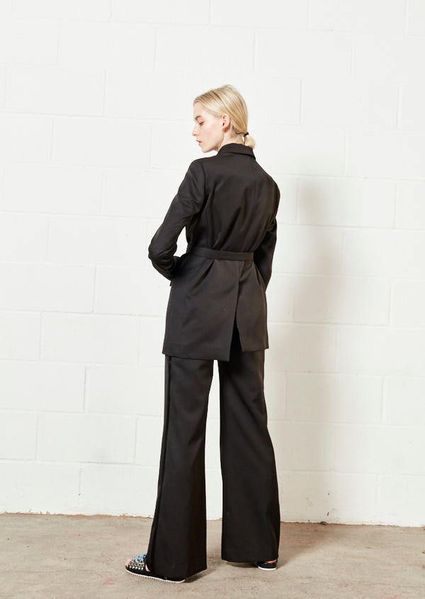 House Of Holland House Of Holland Black Wide Leg Trouser
