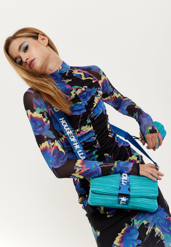 House Of Holland House Of Holland Blue Crossbody Bag With Purse