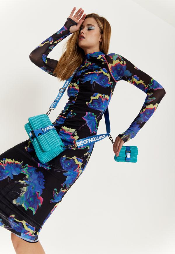 House Of Holland House Of Holland Blue Crossbody Bag With Purse