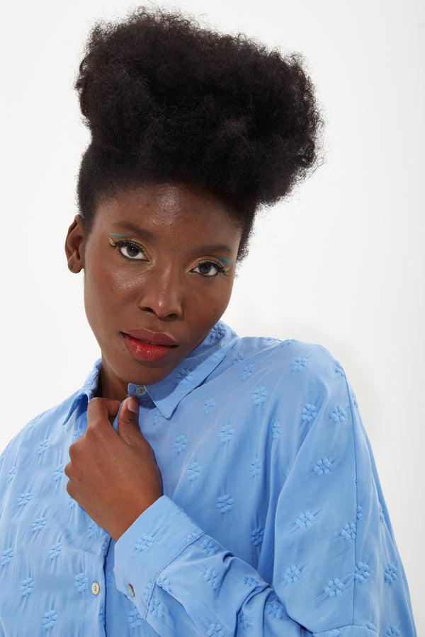 House Of Holland House Of Holland Blue Jacquard Shirt