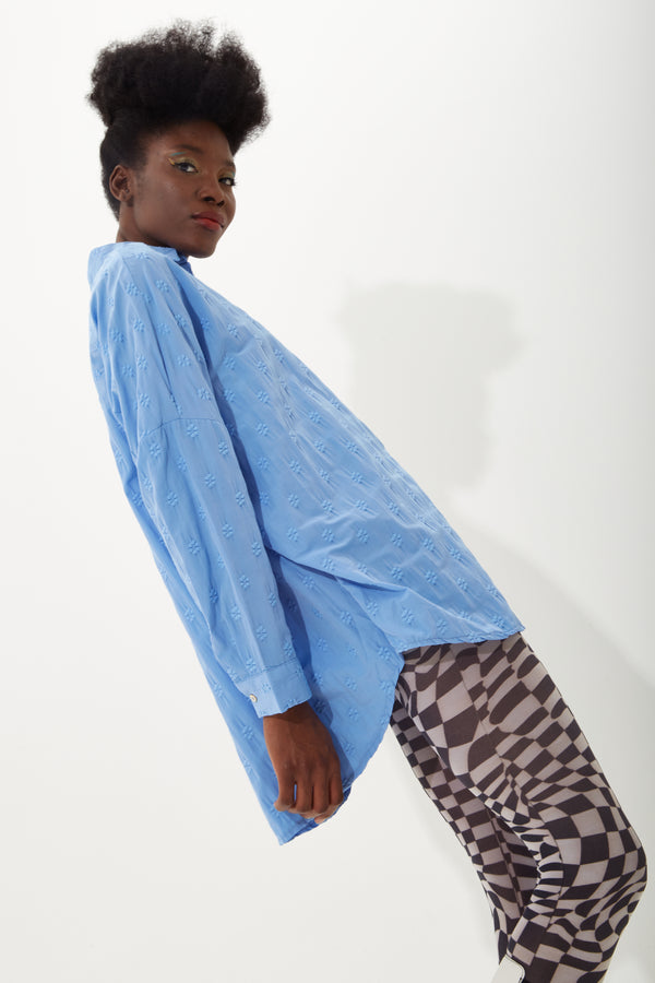 House Of Holland House Of Holland Blue Jacquard Shirt