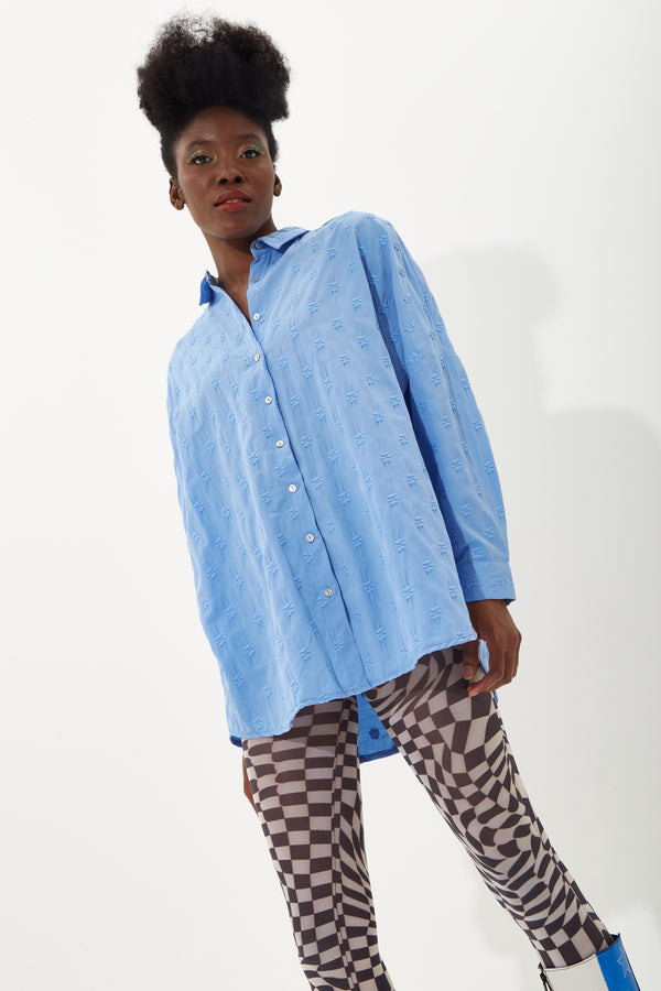 house of holland House Of Holland Blue Jacquard Shirt house of holland House Of Holland Blue Jacquard Shirt