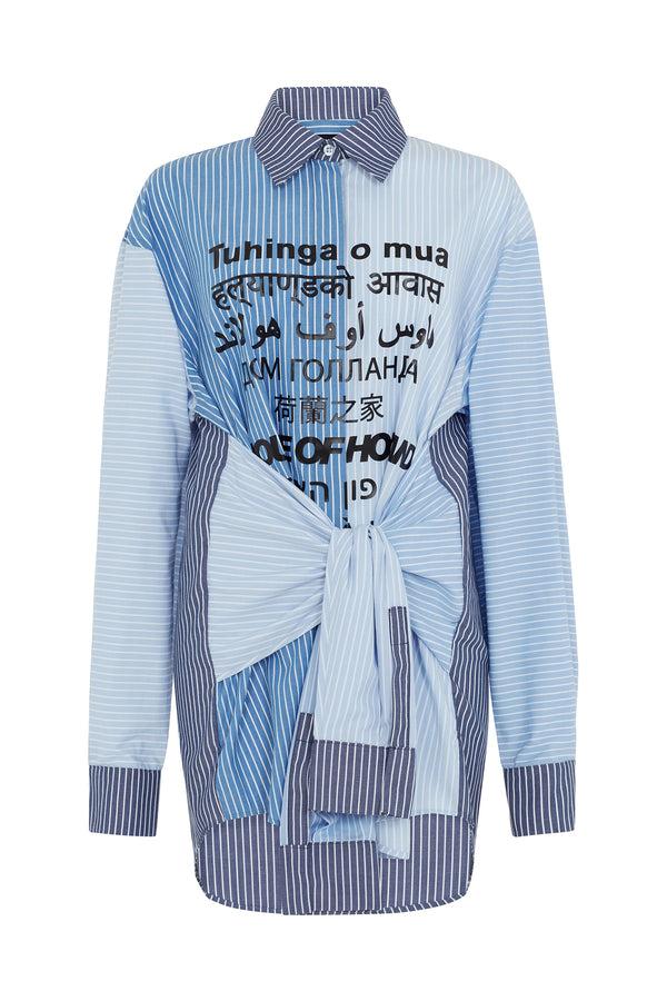 House Of Holland House Of Holland Blue Multi-Lingual Stripe Shirt
