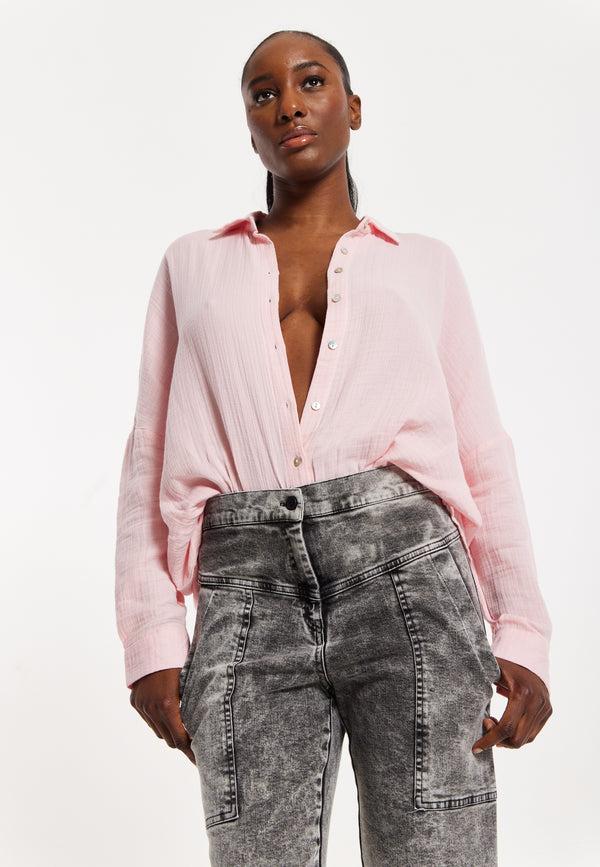 house of holland House of Holland Blush Pink Statement Shirt