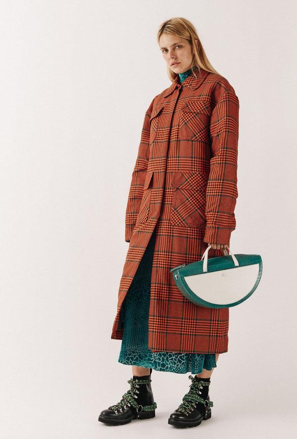 house of holland House of Holland Bright Check Padded Overcoat