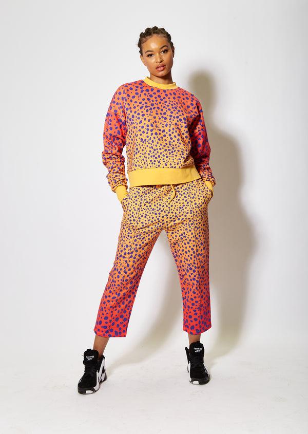 House Of Holland House Of Holland Cheetah Print Zip Arm Sweatshirt