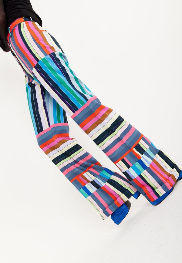 House Of Holland House Of Holland Colour Bar Print Wide Leg Trousers