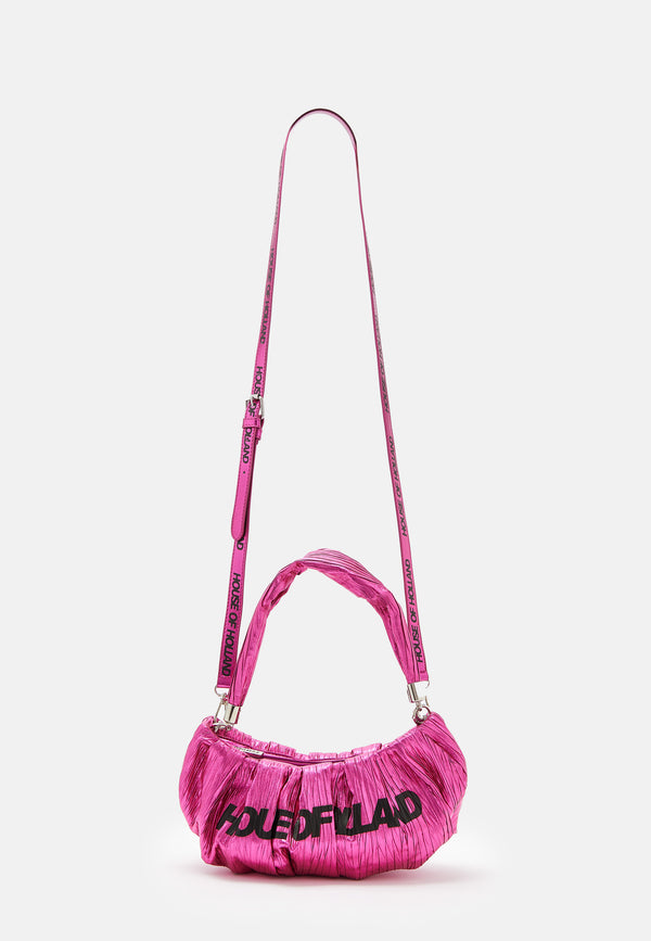 House Of Holland House Of Holland Crinkle Shoulder And Crossbody Bag Fuschia Pink