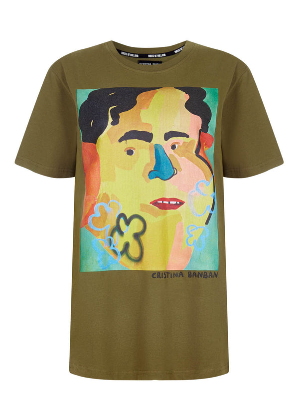 House Of Holland House Of Holland Cristina_banban 'Sam' Khaki Tee