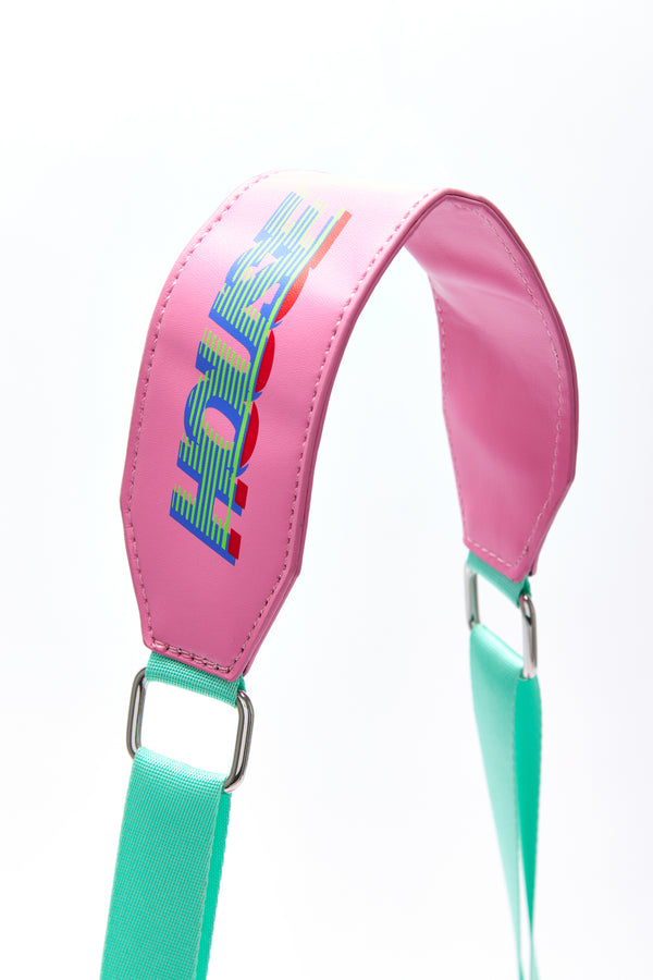 House Of Holland House Of Holland Cross Body Bag In Pink And Mint With ‘House’ Print