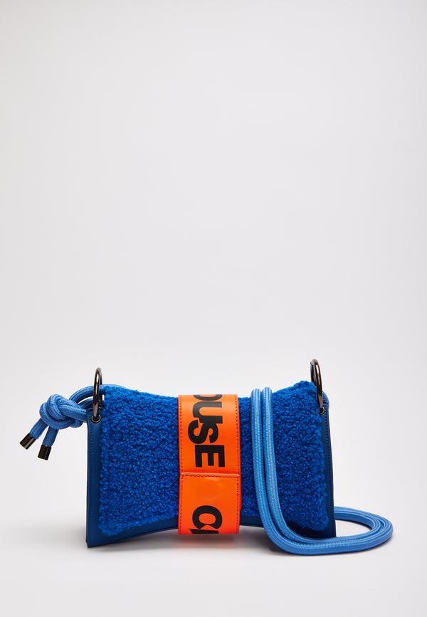 House Of Holland House Of Holland Cross Body Bag In Teddy Dark Blue And Orange