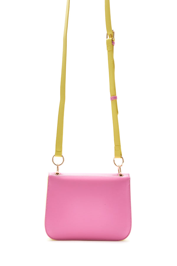 House Of Holland House Of Holland Cross Body Bag In Yellow With A Rainbow Print Flap