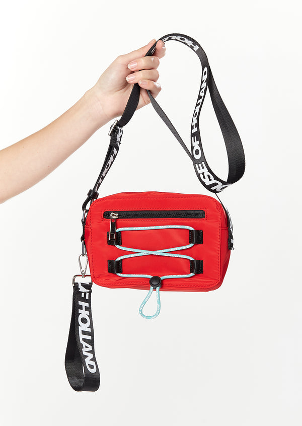 house of holland House of Holland Cross Body Bag With Rope Detail In Red