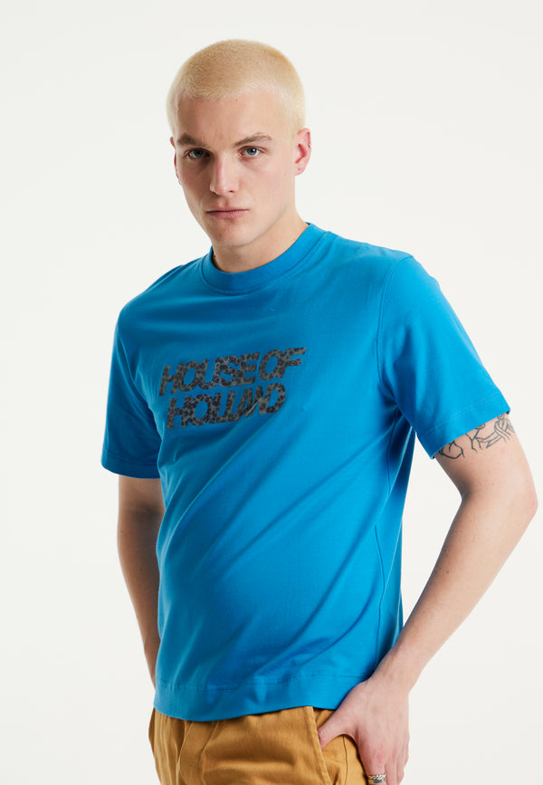 House Of Holland House Of Holland Electric Blue Transfer Printed T-shirt
