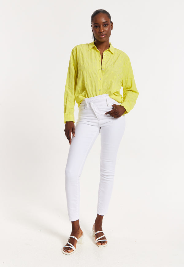 House Of Holland House Of Holland Embroidered Yellow Cotton Shirt