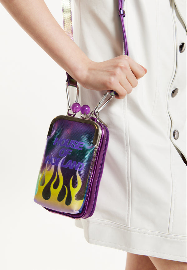 House Of Holland House Of Holland Flame Crossbody Bag With Clip Closure
