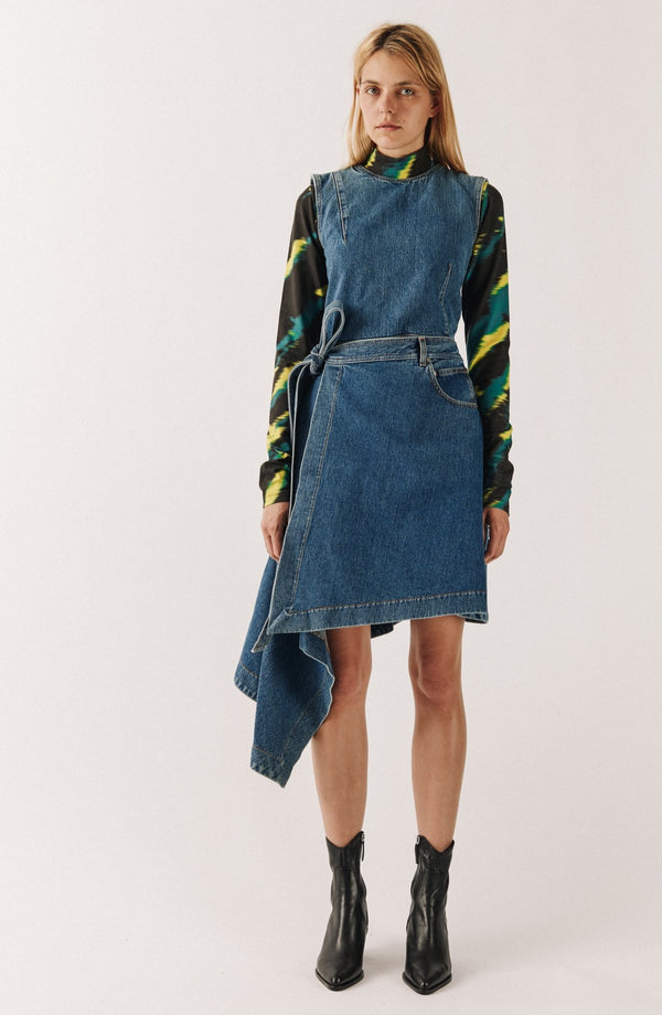 house of holland House of Holland Folded Denim Dress