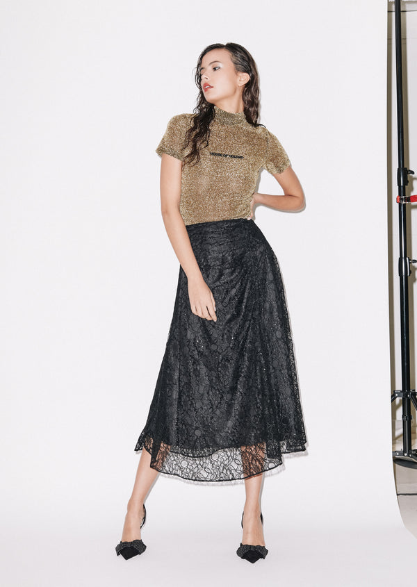 House Of Holland Gold Lurex Tee