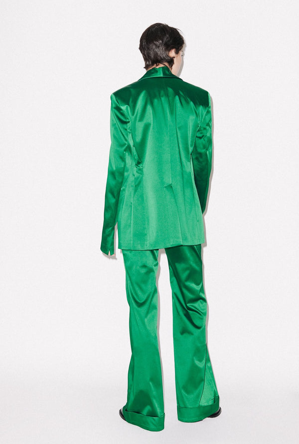 House Of Holland House Of Holland Green Satin Tailored Jacket