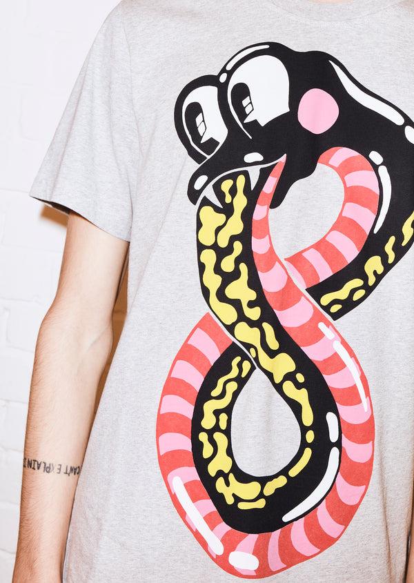 House Of Holland House Of Holland Hattiestewart 'Snake' Grey Graphic Tee