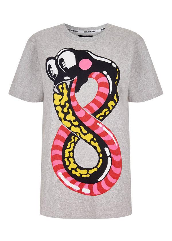 House Of Holland House Of Holland Hattiestewart 'Snake' Grey Graphic Tee