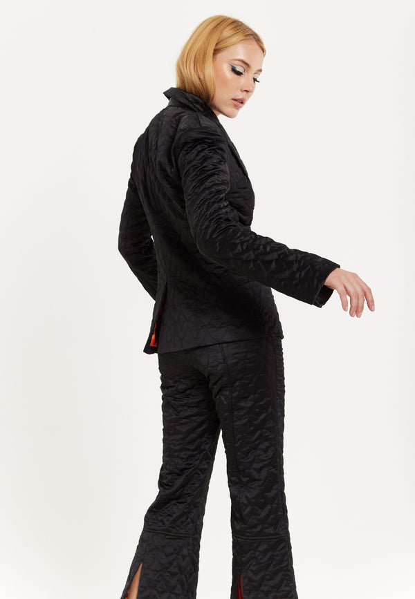 House Of Holland House Of Holland Heart Quilted Blazer In Black