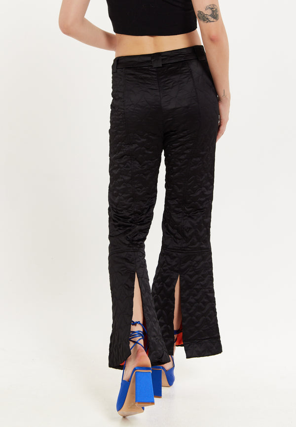 House Of Holland House Of Holland Heart Quilted Trousers In Black