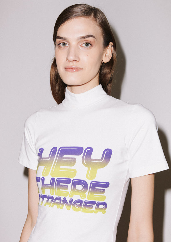 house of holland House of Holland 'Hey There' Shrunken High Neck Tee