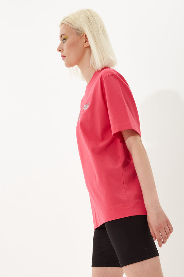 House Of Holland House Of Holland Hot Pink Transfer Printed T-Shirt