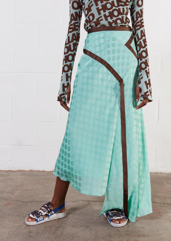 House Of Holland House Of Holland Jacquard Mint Midi Skirt