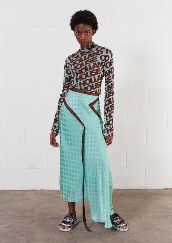 house of holland House Of Holland Jacquard Mint Midi Skirt