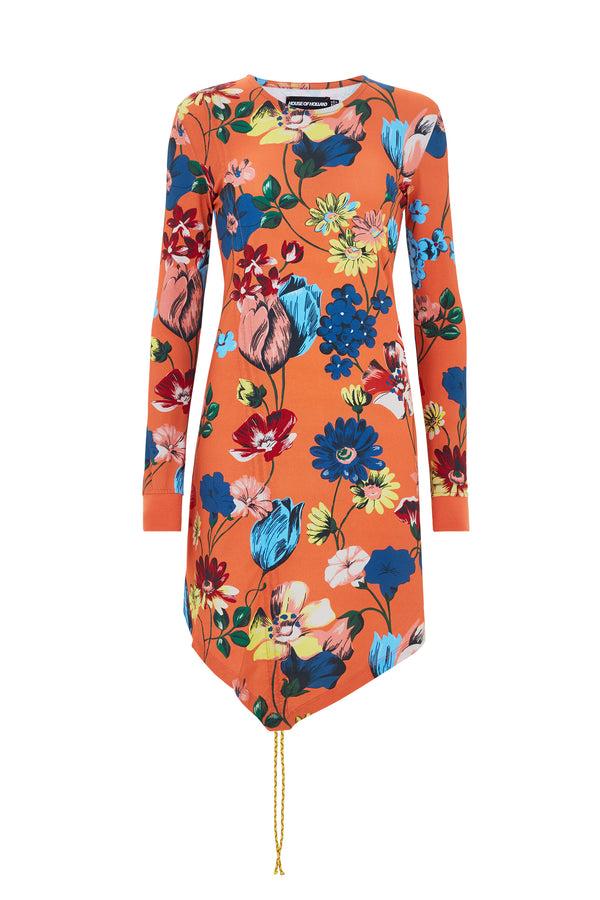 house of holland House Of Holland Jersey Floral Rouched Dress