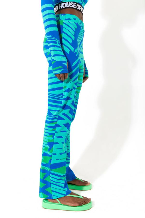 House Of Holland House Of Holland Jersey Trousers With A Tropical Print
