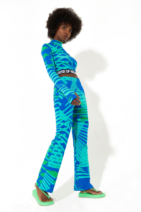 house of holland House of Holland Jersey Trousers with a Tropical Print house of holland House of Holland Jersey Trousers with a Tropical Print