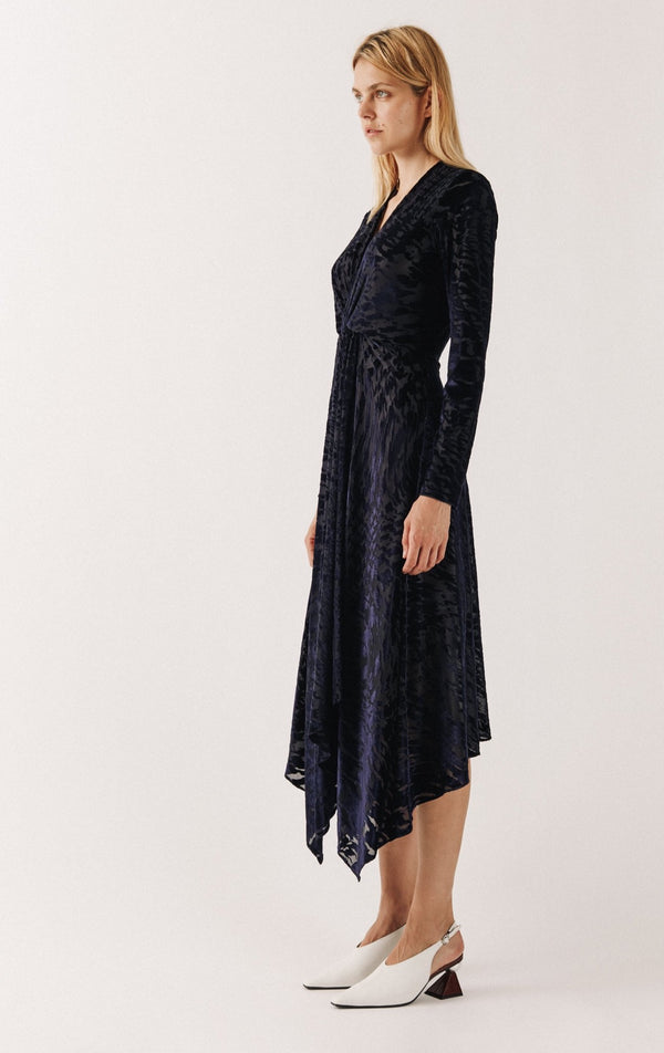 House Of Holland House Of Holland Knot Devore Midi Dress