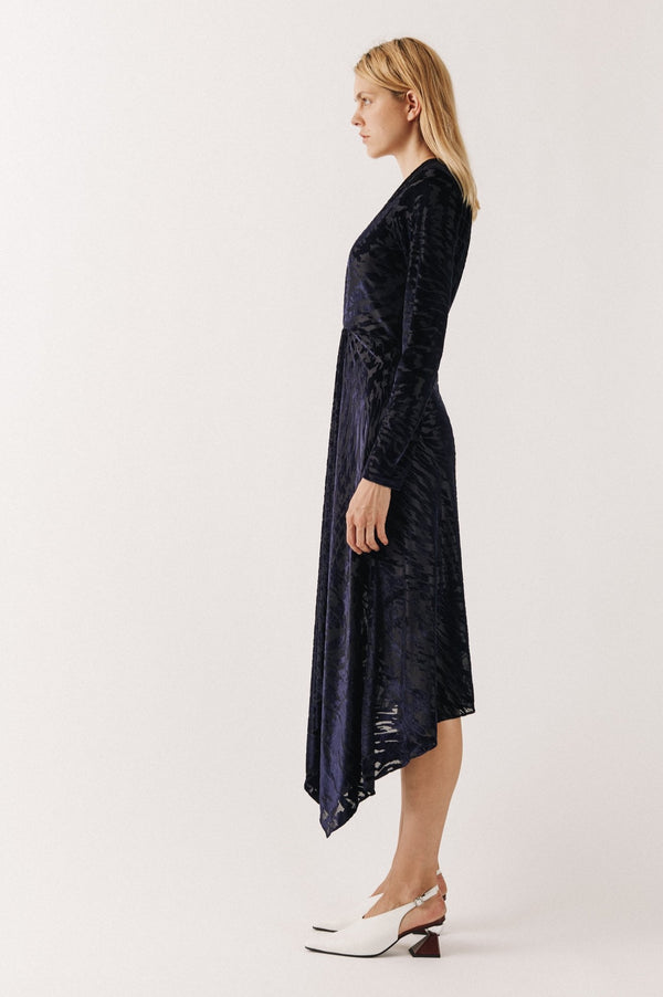 House Of Holland House Of Holland Knot Devore Midi Dress