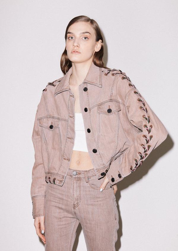 House Of Holland House Of Holland Lace-Up Denim Jacket