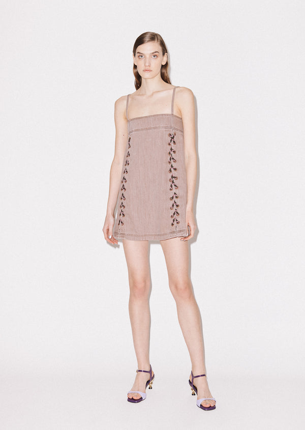 House Of Holland House Of Holland Lace-Up Denim Mini Dress