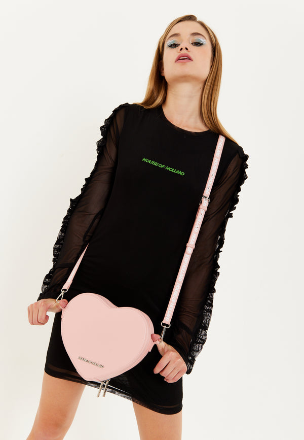 House Of Holland House Of Holland Light Pink Heart Handbag