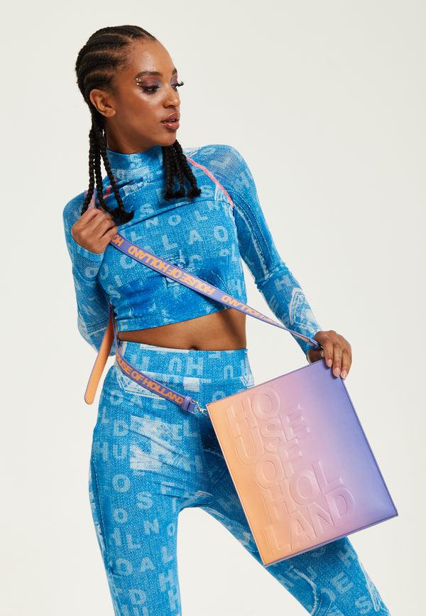 house of holland House Of Holland Logo Embossed Crossbody Bag