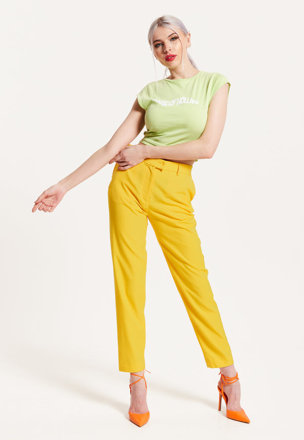 House Of Holland House Of Holland Logo Tie Detail Crop Top In Wasabi Green