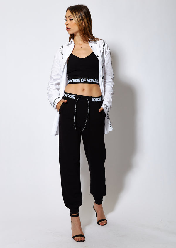 house of holland House of Holland Logo Waistband Joggers