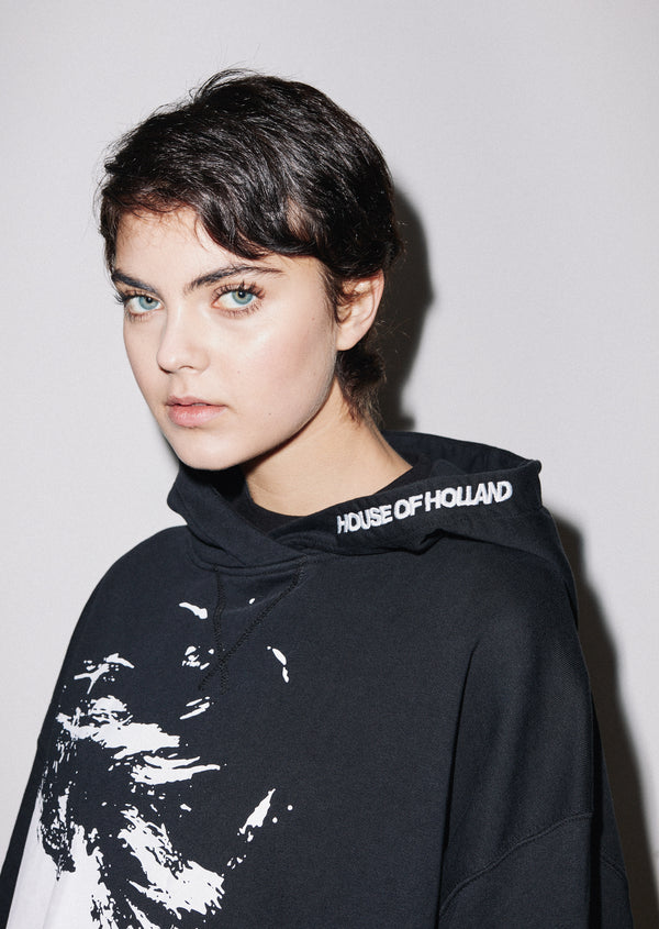 House Of Holland House Of Holland Longline Face Hoodie