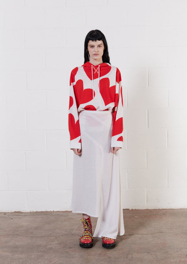 House Of Holland House Of Holland Merino Wool White Asymmetric Skirt