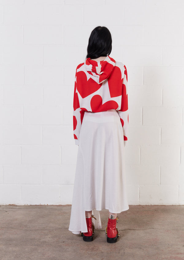 House Of Holland House Of Holland Merino Wool White Asymmetric Skirt