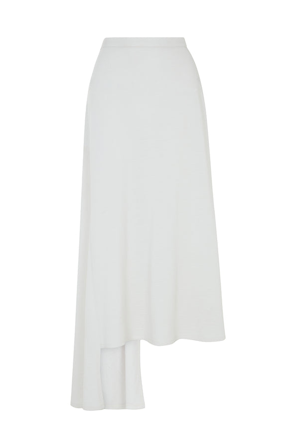 house of holland House Of Holland Merino Wool White Asymmetric Skirt