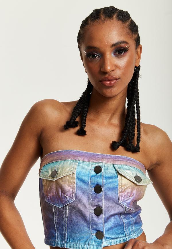 House Of Holland House Of Holland Metallic Rainbow Bandeau Top
