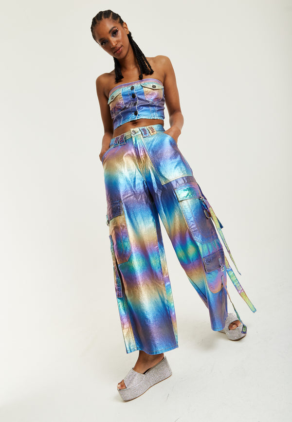 House Of Holland House Of Holland Metallic Rainbow Bandeau Top