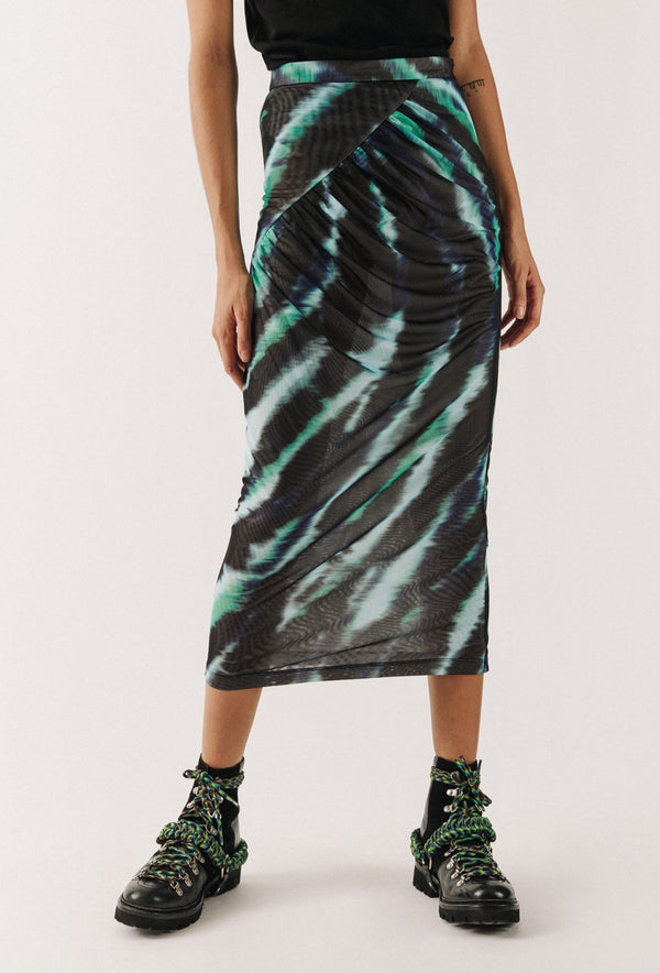 House Of Holland House Of Holland Mint Tie Dye Midi Skirt