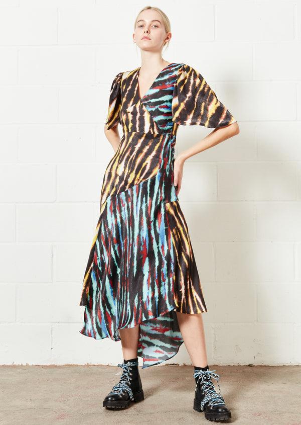 house of holland House of Holland Mixed Tie Dye Midi Dress